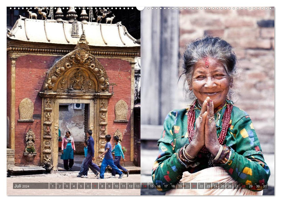 Népal Bhaktapur Katmandou (Calvendo Premium Calendrier mural 2024) 