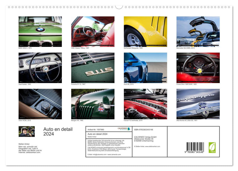 Auto en detail (CALVENDO Premium Wandkalender 2024)