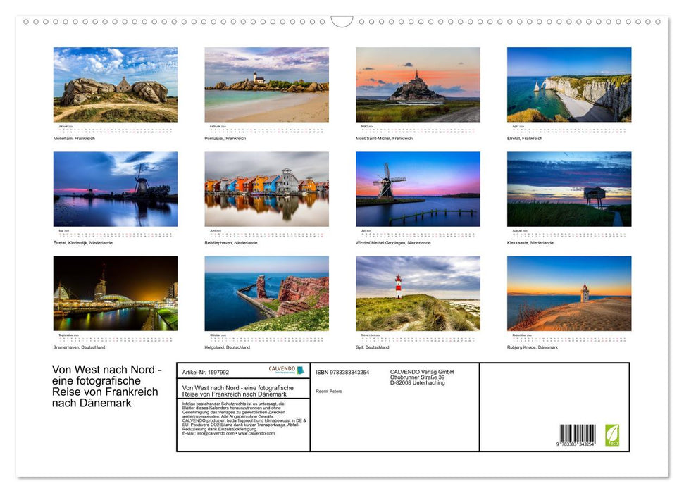 From West to North - a photographic journey from France to Denmark (CALVENDO wall calendar 2024) 