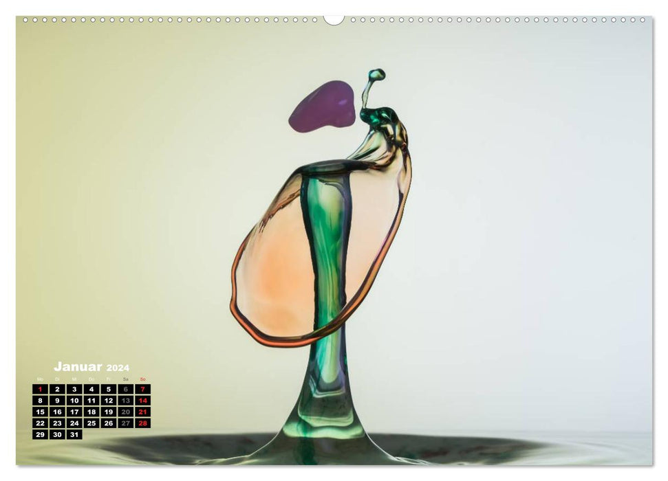 Wassertropfenfotos (CALVENDO Premium Wandkalender 2024)