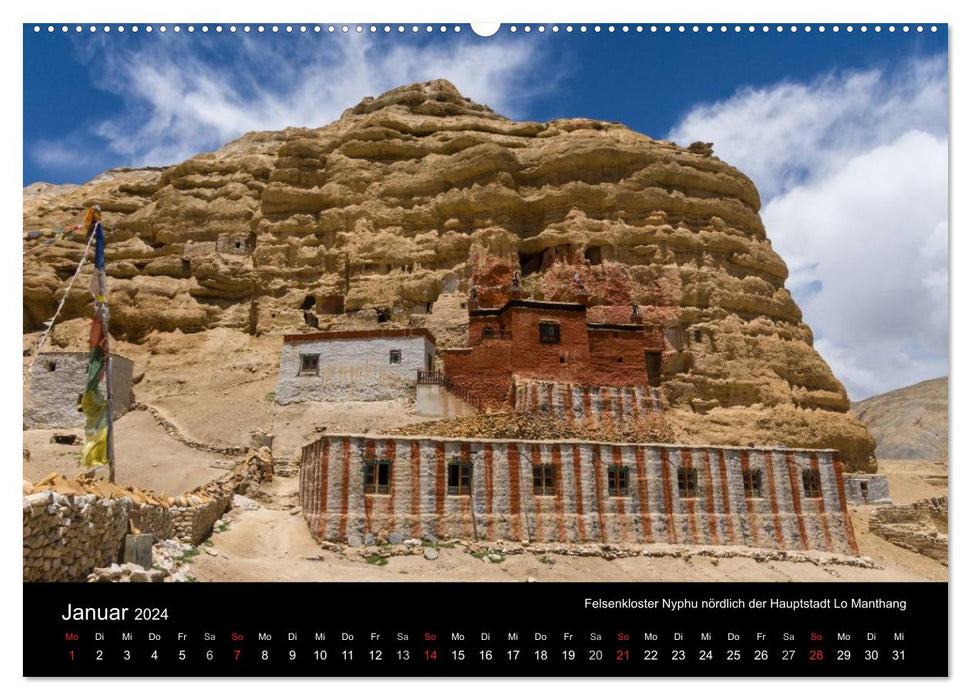 MUSTANG - the hidden kingdom in the Himalayas (CALVENDO Premium Wall Calendar 2024) 