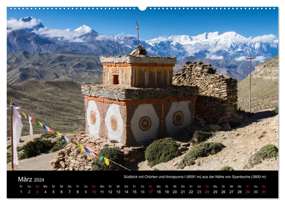 MUSTANG - the hidden kingdom in the Himalayas (CALVENDO Premium Wall Calendar 2024) 