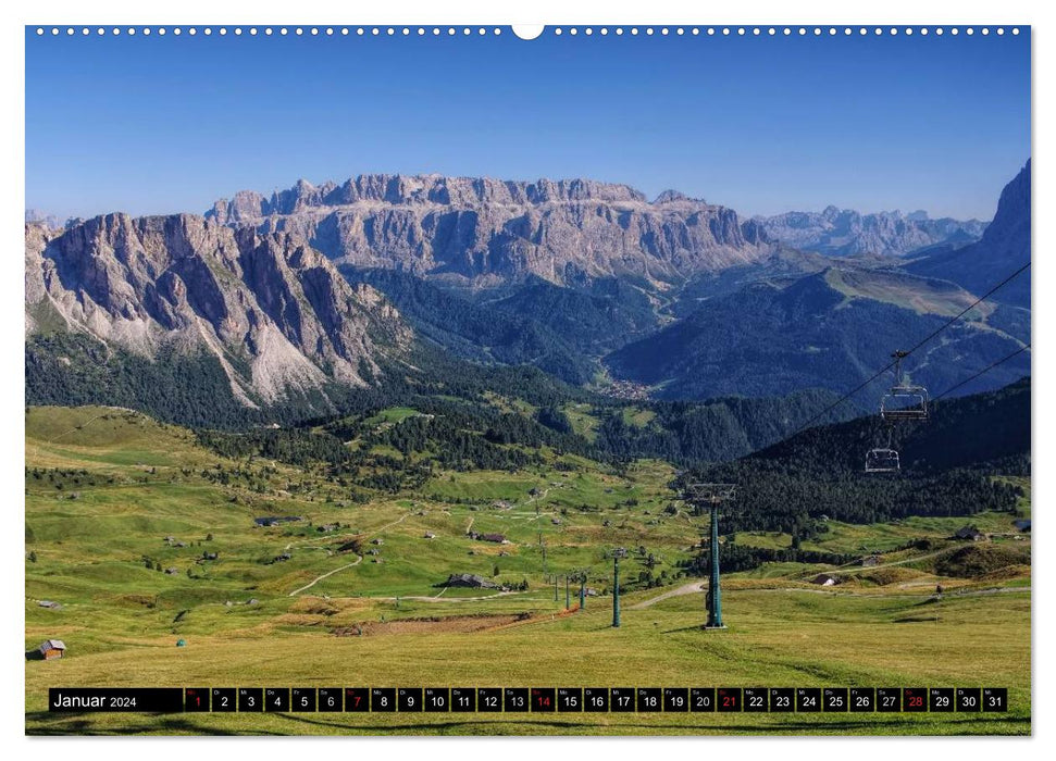 Das Grödner Tal - Im Herzen der Dolomiten (CALVENDO Premium Wandkalender 2024)
