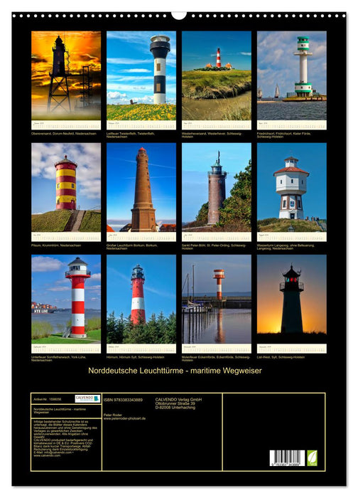 North German lighthouses - maritime signposts (CALVENDO wall calendar 2024) 