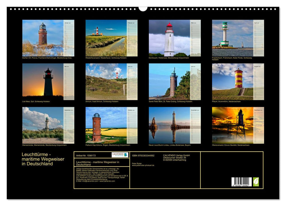 Lighthouses - maritime signposts in Germany (CALVENDO wall calendar 2024) 