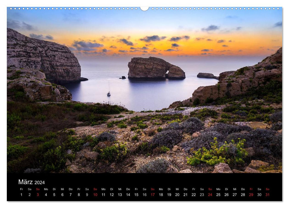 Sunrises and sunsets in Europe (CALVENDO wall calendar 2024) 