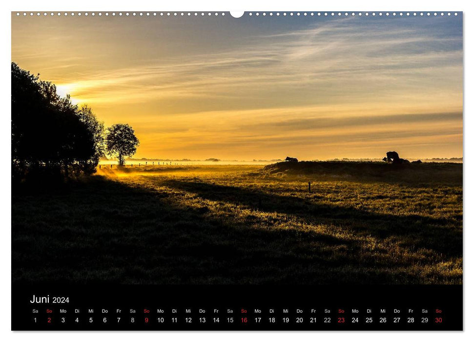 Levers et couchers de soleil en Europe (calendrier mural CALVENDO 2024) 