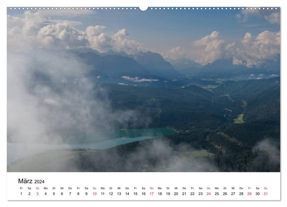 Berge und Seen rund um die Zugspitze (CALVENDO Wandkalender 2024)