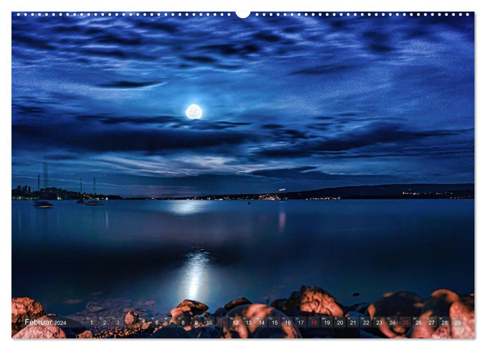 Bodensee zur blauen Stunde (CALVENDO Premium Wandkalender 2024)