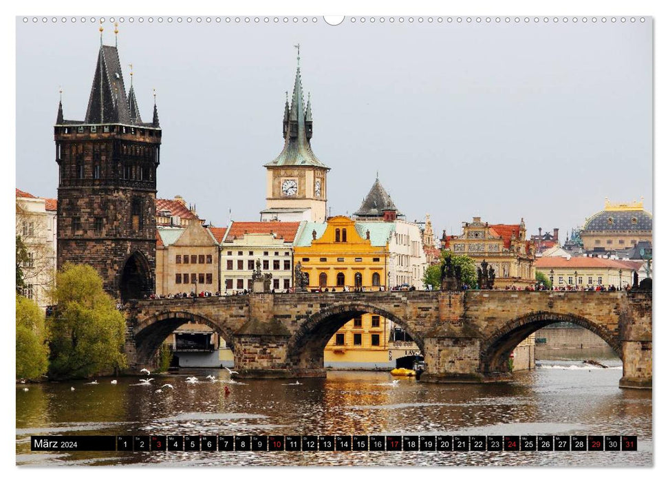 Prague – Visiter la ville dorée (Calvendo Premium Wall Calendar 2024) 