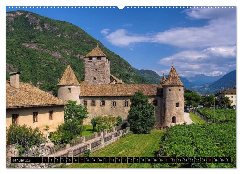 Bozen - Tiroler Tradition mit mediterranem Charme (CALVENDO Premium Wandkalender 2024)
