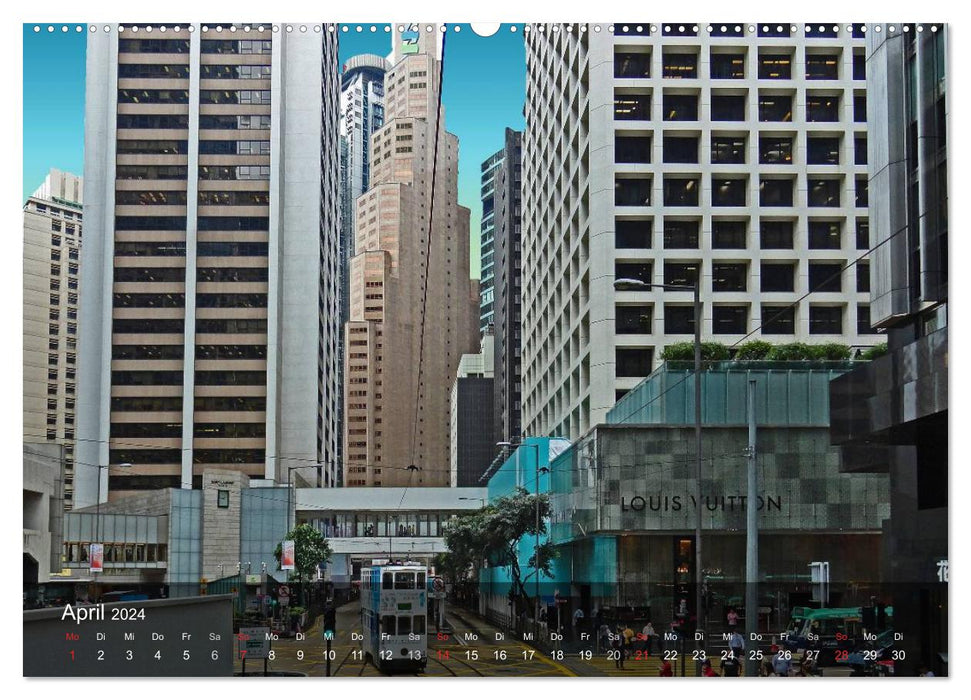 Hong Kong coloré (Calendrier mural CALVENDO Premium 2024) 