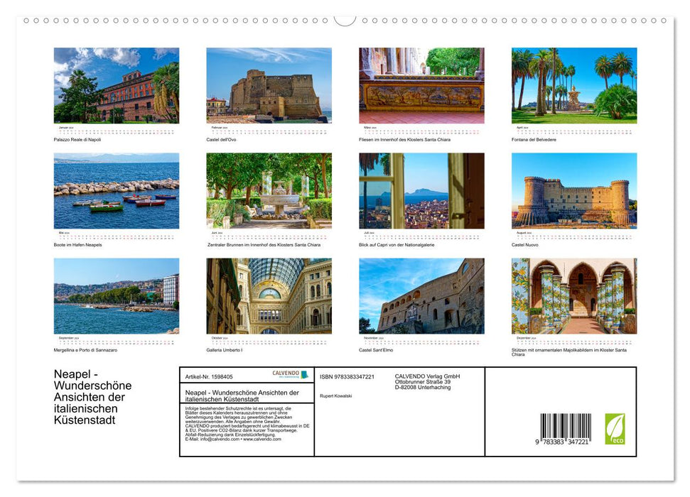 Naples - Beautiful views of the Italian coastal city (CALVENDO Premium Wall Calendar 2024) 