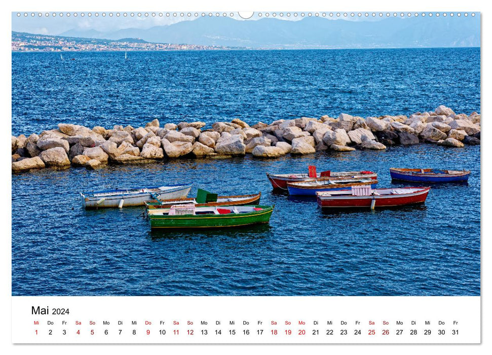 Naples - Beautiful views of the Italian coastal city (CALVENDO Premium Wall Calendar 2024) 