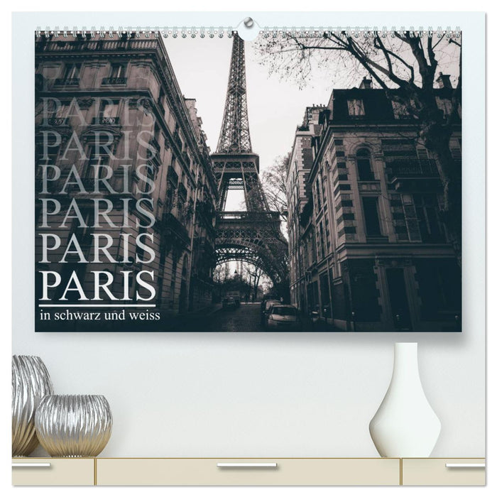 Paris - in schwarz und weiss (CALVENDO Premium Wandkalender 2024)