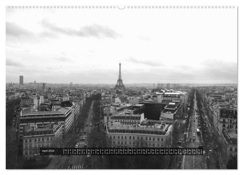 Paris - en noir et blanc (Calendrier mural CALVENDO Premium 2024) 
