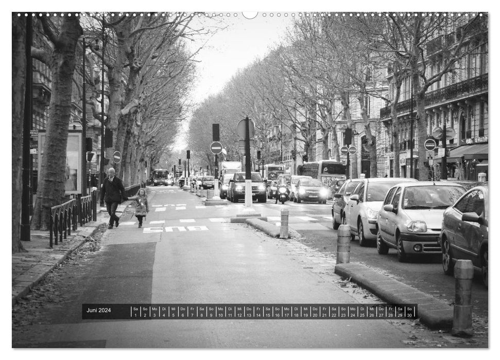 Paris - en noir et blanc (Calendrier mural CALVENDO Premium 2024) 