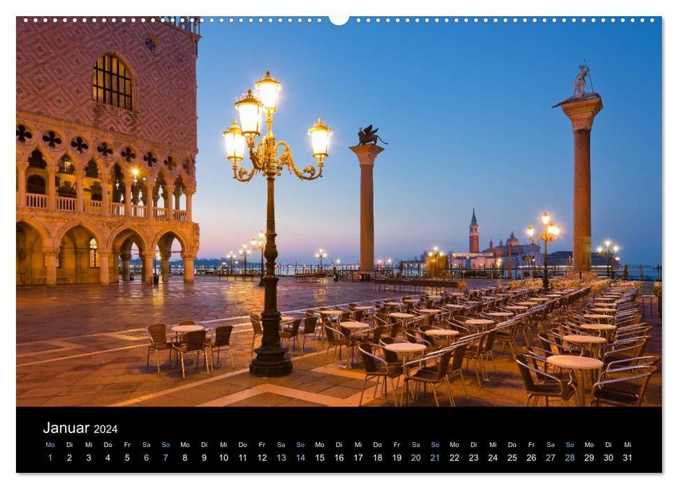 Venedig bei Nacht 2024 (CALVENDO Premium Wandkalender 2024)