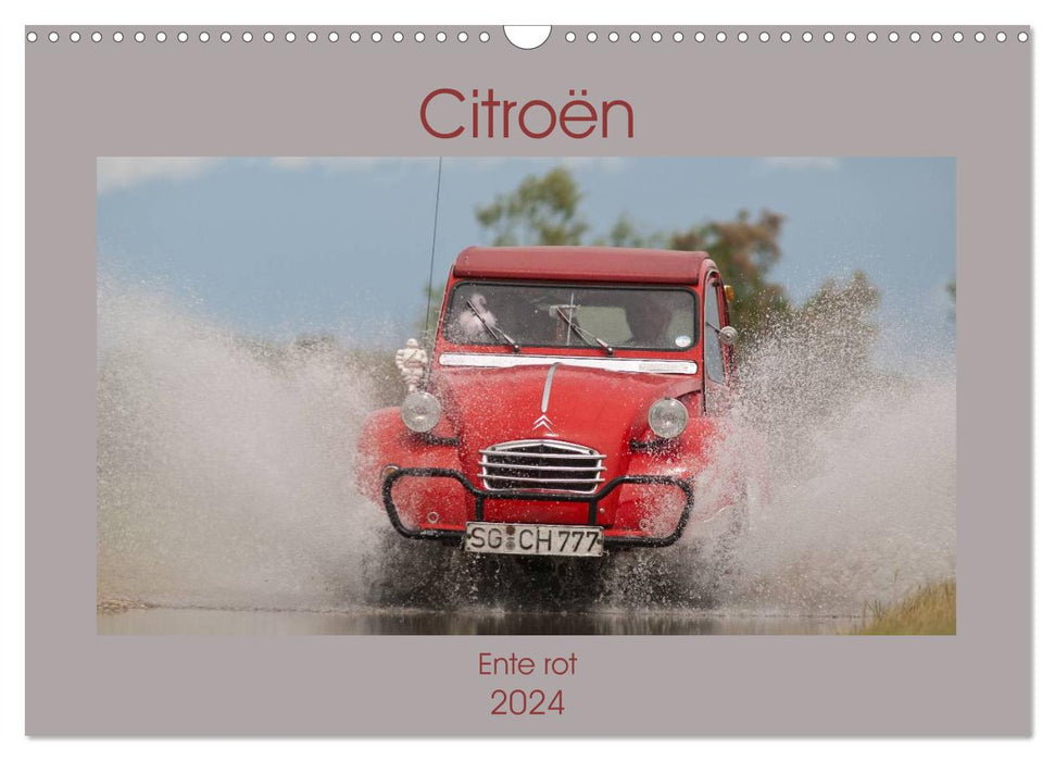 Citroën 2CV - duck red (CALVENDO wall calendar 2024) 