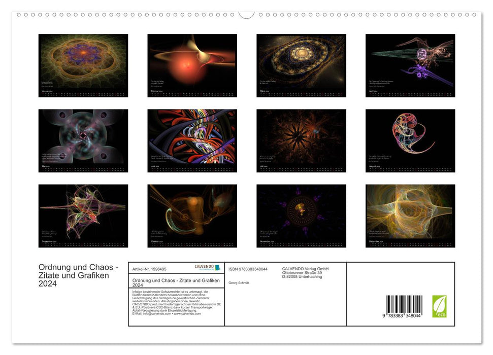 Order and Chaos - Quotes and Graphics 2024 (CALVENDO Premium Wall Calendar 2024) 