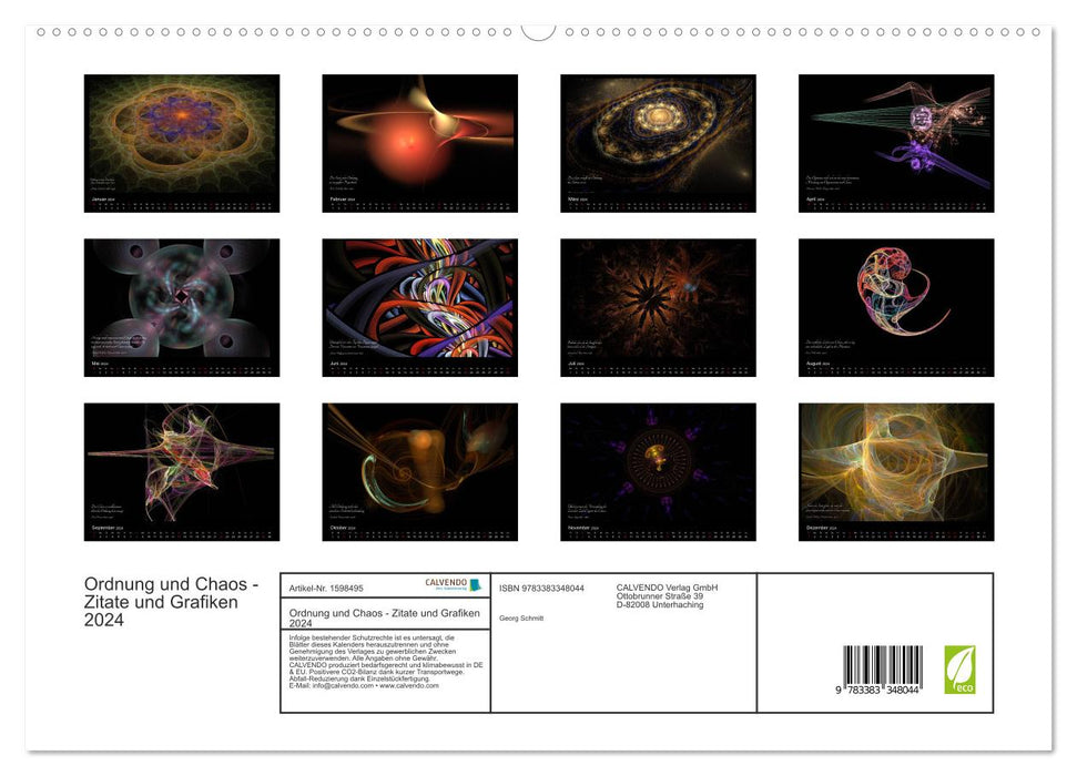 Ordnung und Chaos - Zitate und Grafiken 2024 (CALVENDO Premium Wandkalender 2024)
