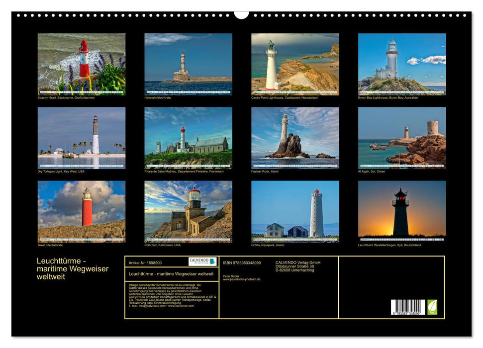 Leuchttürme - maritime Wegweiser weltweit (CALVENDO Wandkalender 2024)