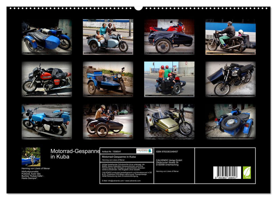 Motorrad-Gespanne in Kuba (CALVENDO Premium Wandkalender 2024)