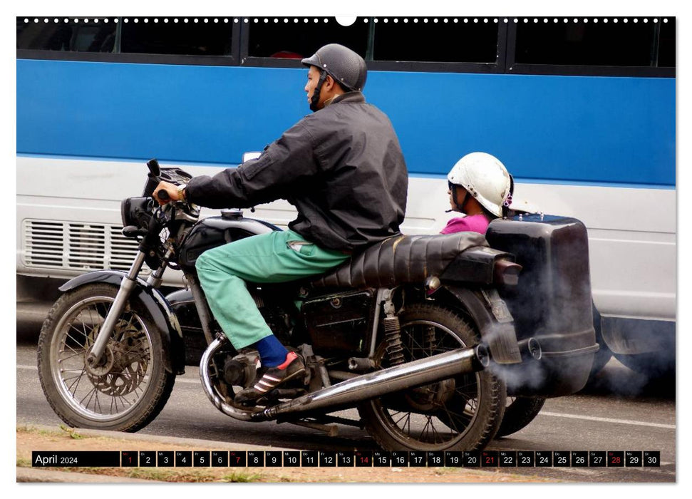 Motorrad-Gespanne in Kuba (CALVENDO Premium Wandkalender 2024)