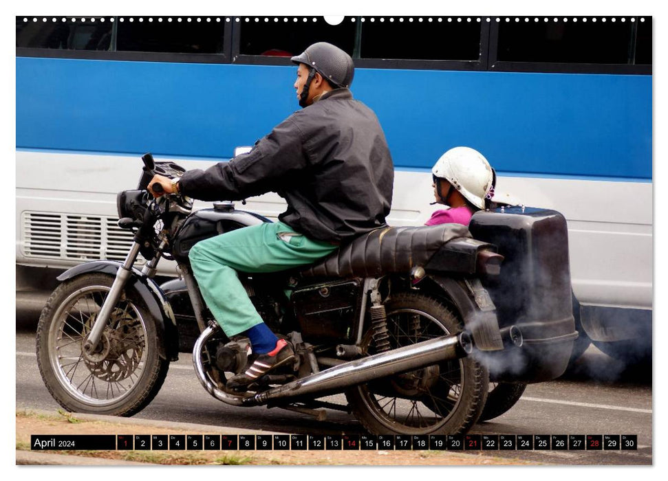 Équipes de motos à Cuba (Calendrier mural CALVENDO Premium 2024) 