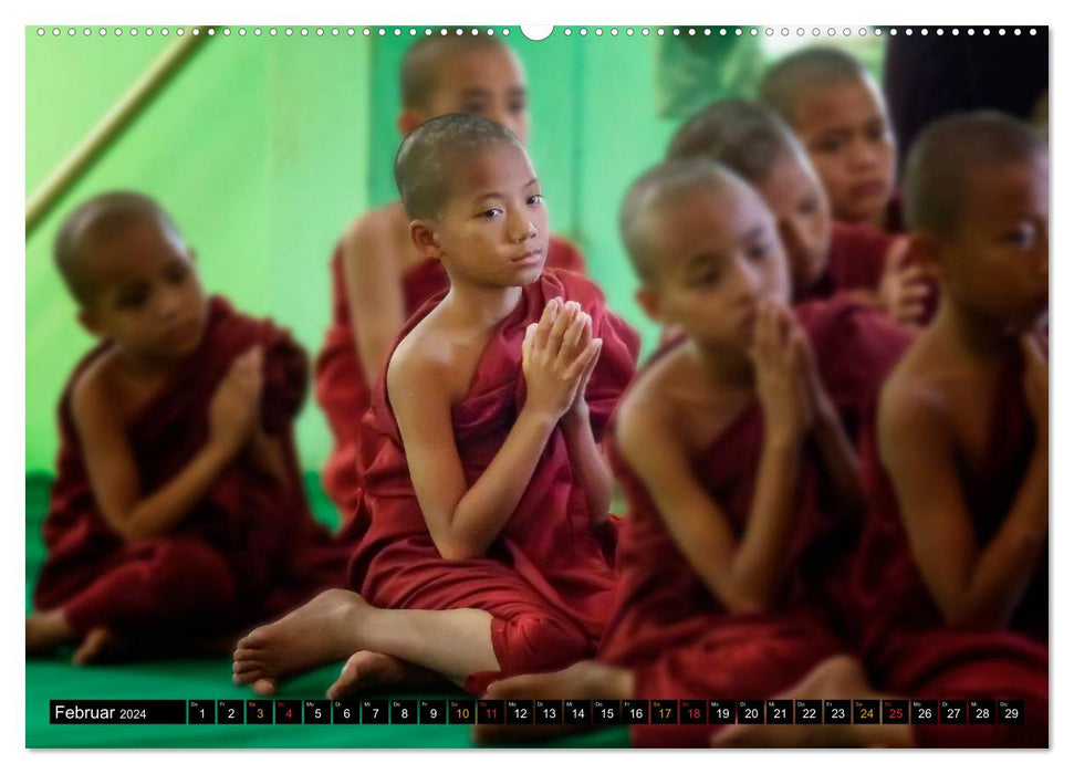 Buddhist monks - life for Buddha (CALVENDO Premium Wall Calendar 2024) 