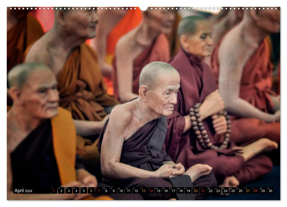 Buddhist monks - life for Buddha (CALVENDO Premium Wall Calendar 2024) 