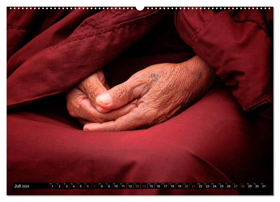 Buddhist monks - life for Buddha (CALVENDO Premium Wall Calendar 2024) 