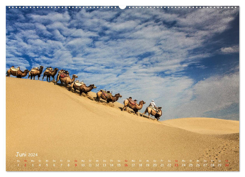 Unterwegs in der Taklamakan Wüste (CALVENDO Premium Wandkalender 2024)