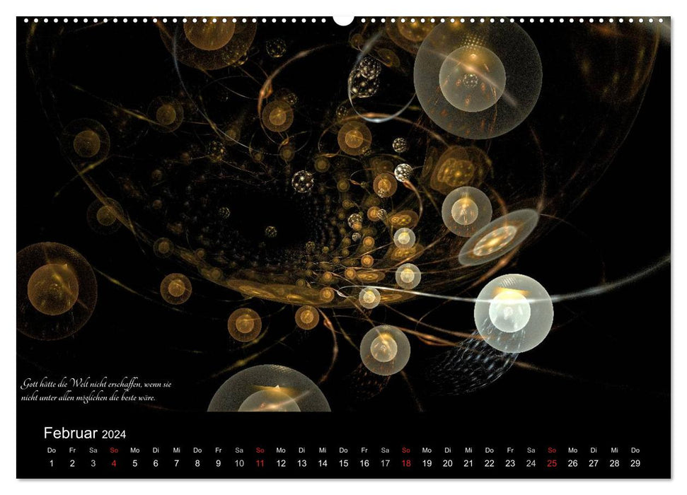 Gottfried Wilhelm Leibniz - Zitate und Grafiken 2024 (CALVENDO Premium Wandkalender 2024)