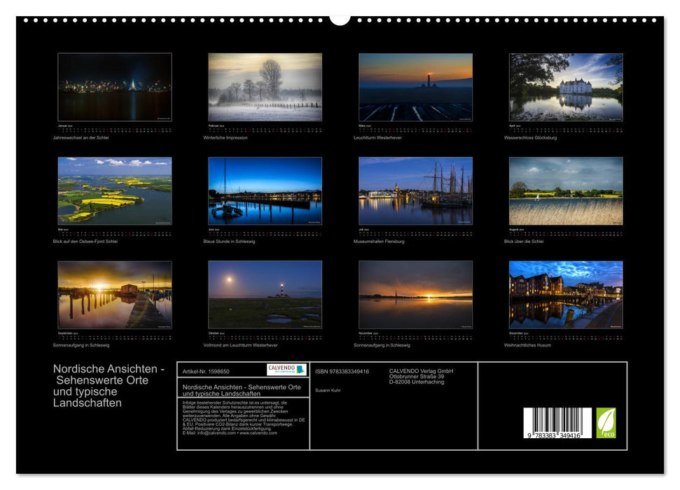 Nordic views - places worth seeing and typical landscapes of Northern Germany (CALVENDO Premium Wall Calendar 2024) 