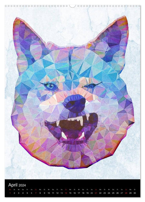 Abstract Animals - Low Polygon Art (CALVENDO Wall Calendar 2024) 