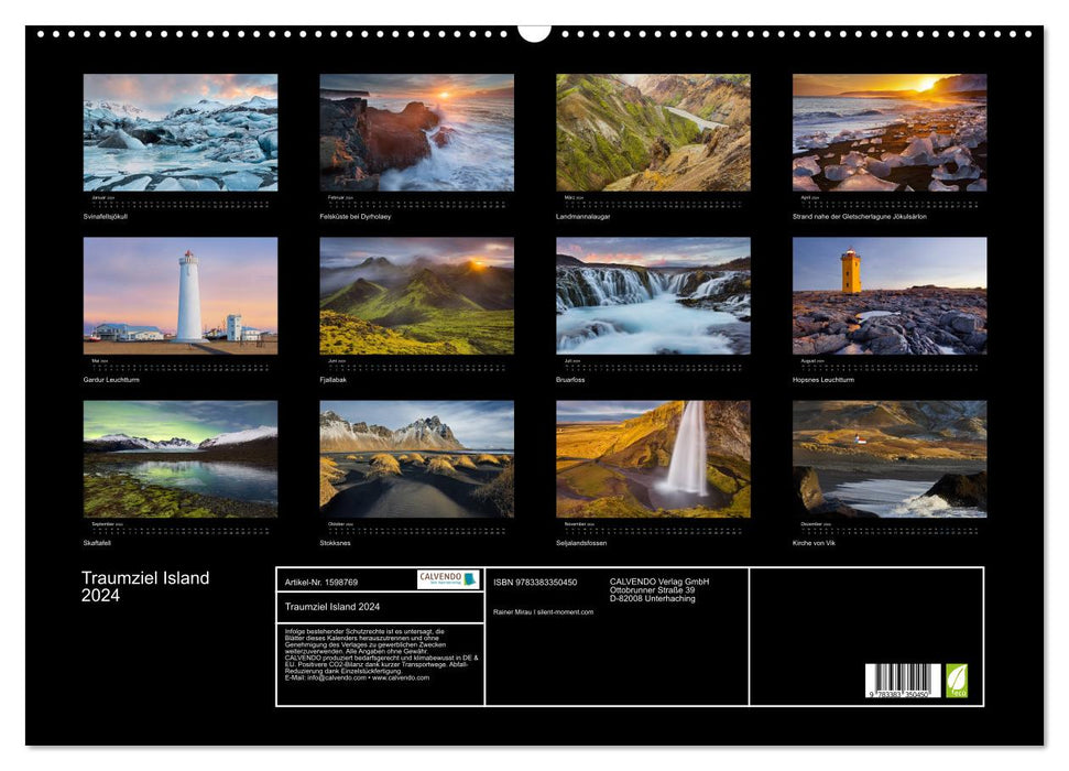 Dream destination Iceland 2024 (CALVENDO wall calendar 2024) 