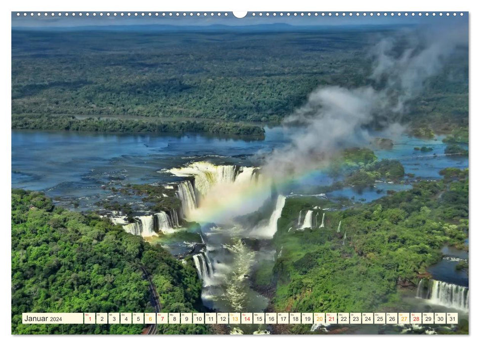 Cascades d'Iguazu - Amérique du Sud (Calvendo Premium Wall Calendar 2024) 