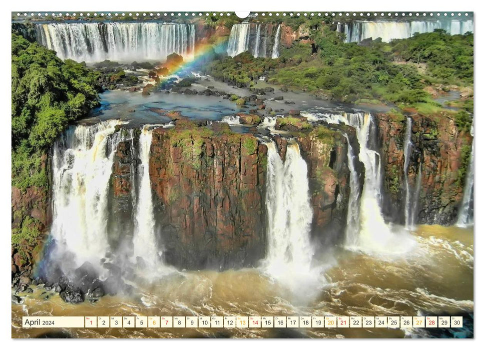 Cascades d'Iguazu - Amérique du Sud (Calvendo Premium Wall Calendar 2024) 