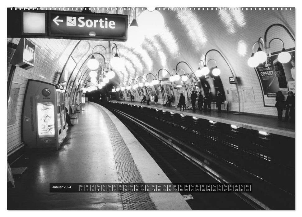 Paris - in black and white (CALVENDO wall calendar 2024) 