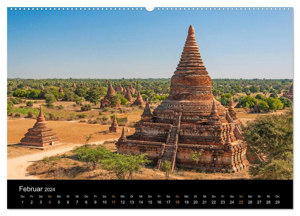 Temples de Bagan (Calvendo Premium Calendrier mural 2024) 