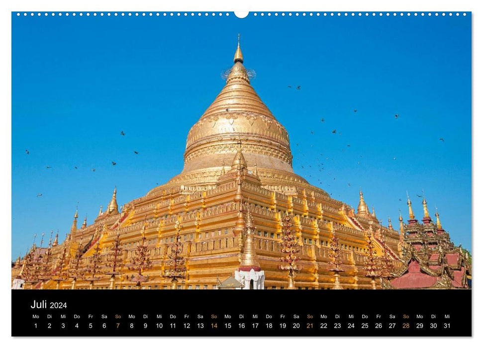 Tempel von Bagan (CALVENDO Premium Wandkalender 2024)