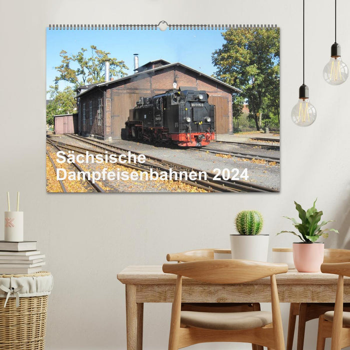 Chemins de fer à vapeur saxons 2024 (calendrier mural CALVENDO 2024) 
