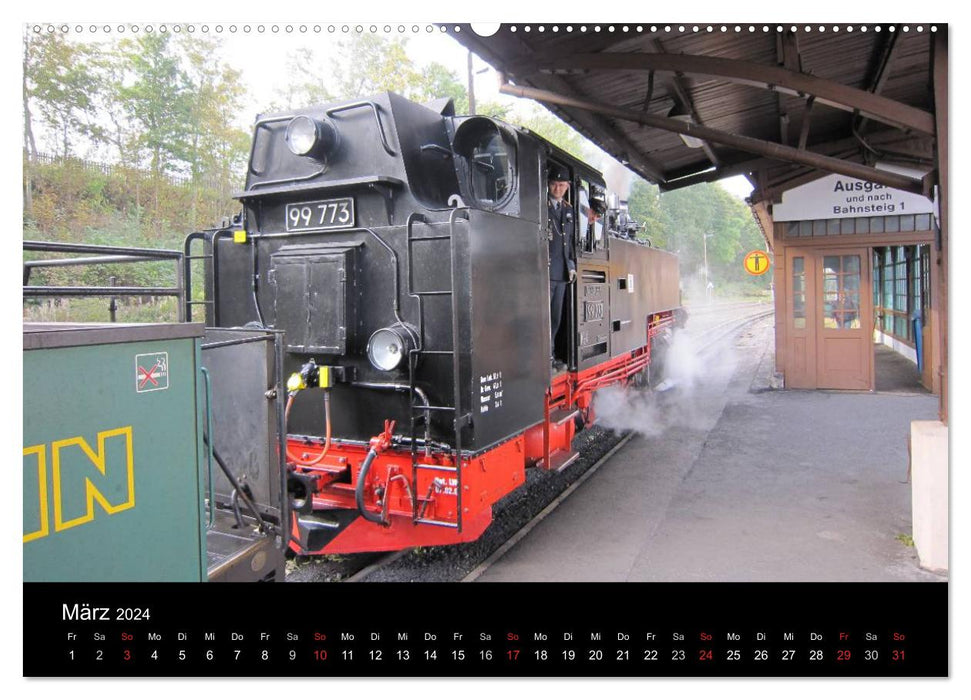Sächsische Dampfeisenbahnen 2024 (CALVENDO Wandkalender 2024)