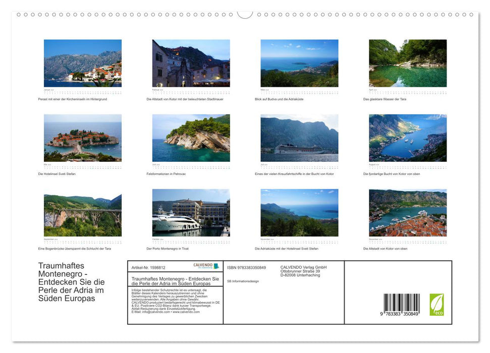 Fantastic Montenegro - Discover the pearl of the Adriatic in southern Europe (CALVENDO Premium Wall Calendar 2024) 
