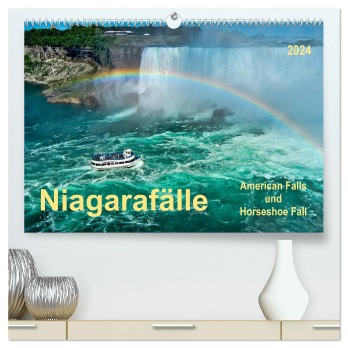 Chutes du Niagara – Chutes américaines et chute en fer à cheval (calendrier mural CALVENDO Premium 2024) 