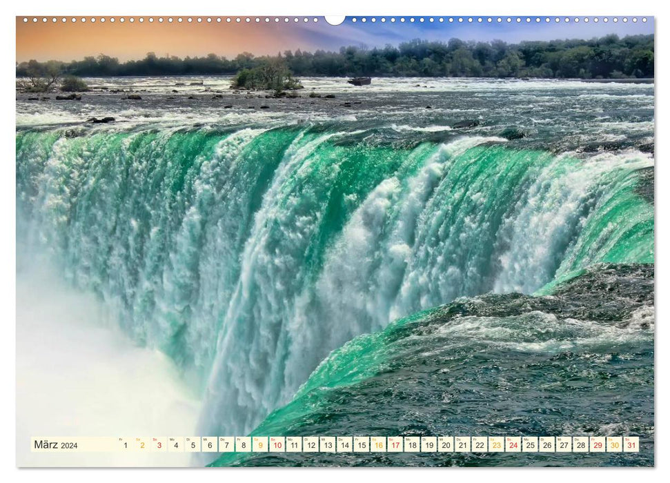 Niagarafälle - American Falls und Horseshoe Fall (CALVENDO Premium Wandkalender 2024)
