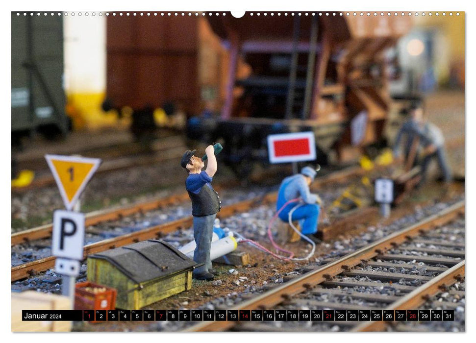 Small railway world in track 1 (CALVENDO Premium Wall Calendar 2024) 