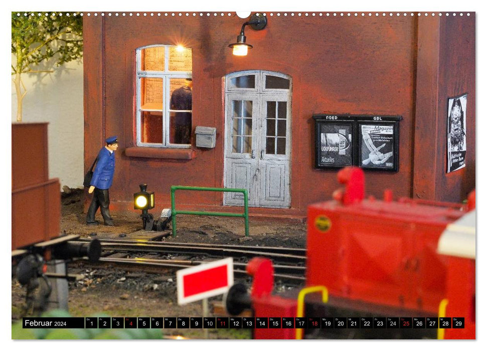 Small railway world in track 1 (CALVENDO Premium Wall Calendar 2024) 