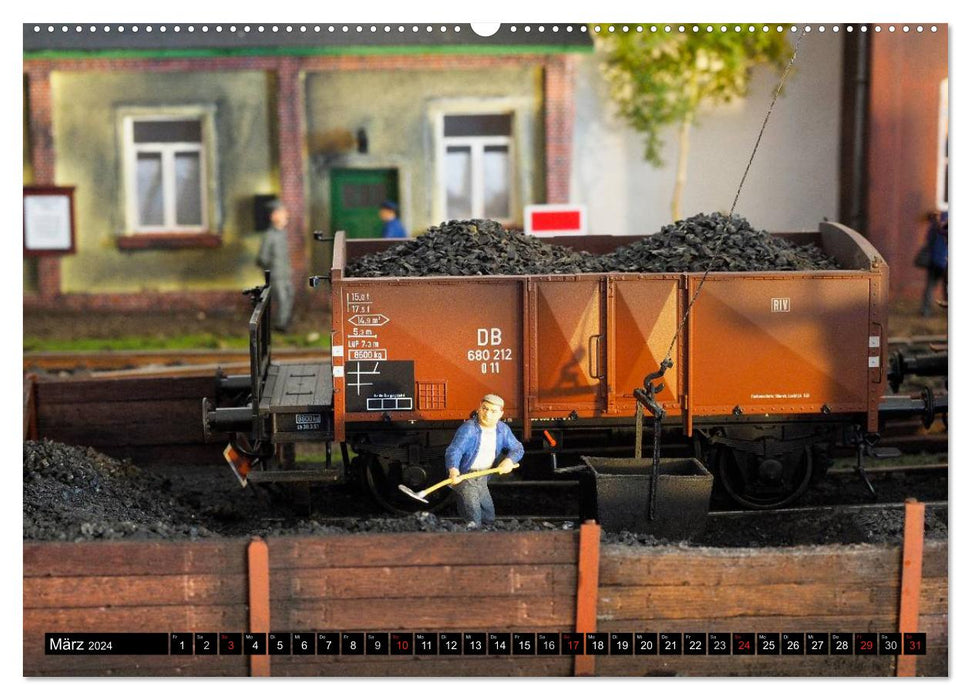 Small railway world in track 1 (CALVENDO Premium Wall Calendar 2024) 